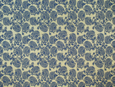 Lokta Paper 51x76cm Mehendi Design Blue on Natural