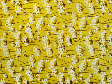 Nepalietiškas popierius 51x76cm Twigs White/Choco on Yellow