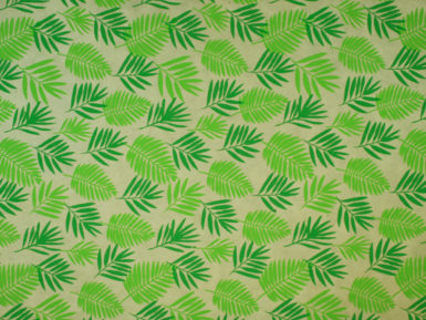 Lokta Paper 51x76cm 2 Cols Leaves Green/Citrus on Natural