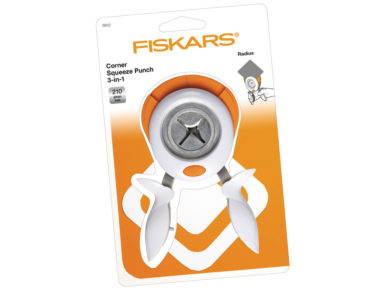 Squeeze punch Fiskars 3-in-1 corners blister 