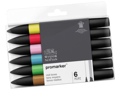 Marker W&N Promarker 6pcs mid tones