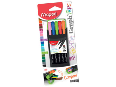 Tintes pildspalva Maped GraphPeps 0.4 Compact 10gab. blisterī