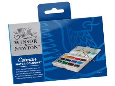 Cotman Water Colour Whole Pan Set 12pcs plastic box