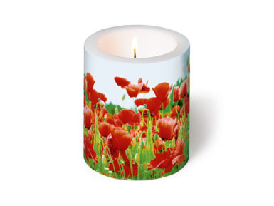 Candle d=9cm h=10cm Field of Poppies