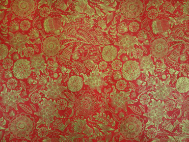 Nepalietiškas popierius 51x76cm Anapurna Floral Gold on Red