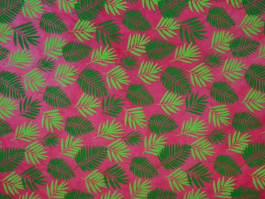 Nepaali paber 51x76cm Fern and Leaf Green/Citrus on Magenta