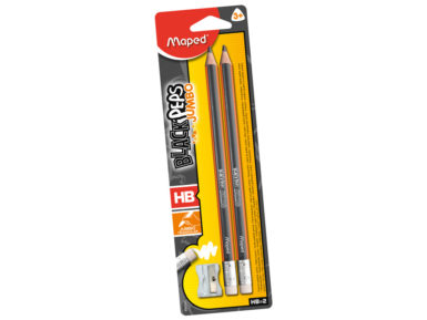 Graphite Pencil BlackPeps Jumbo HB with eraser 2pcs+sharpener
