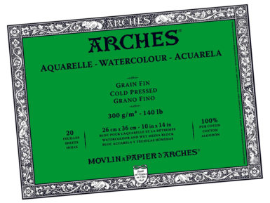 Watercolour pad Arches 300g 26x36cm 20 sheets cold pressed
