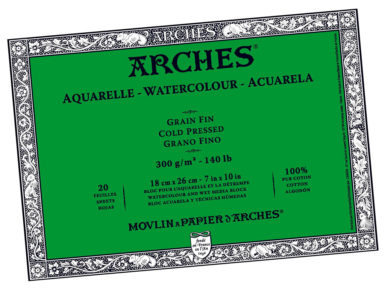 Watercolour pad Arches 300g 18x26cm 20 sheets cold pressed