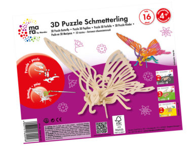 3D puzzle puidust Marabu Kids Butterfly 16 osa
