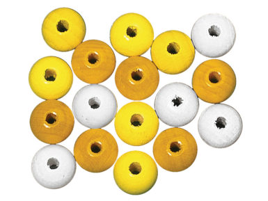 Wooden beads polished 12mm 32pcs yellow colours