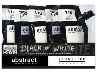 Akrila krāsa Abstract 5x120ml Black&White