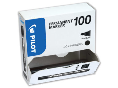 Marker Pilot Permanent 100 F melna 15+5gab.