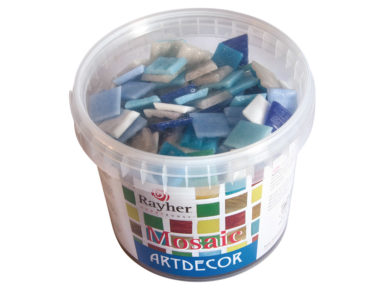 Mosaic stones Rayher ArtDecor 2x2cm ~325pcs/1kg blue shades