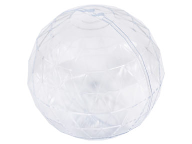 Plastic ball Rayher d=8cm crystal 2 parts faceted