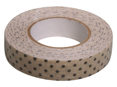 Fabric tape Rayher 15mmx2.5m linen black dots