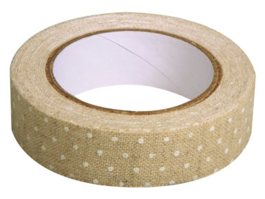 Fabric tape Rayher 15mmx2.5m linen white dots
