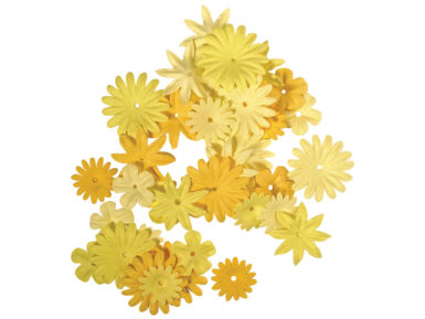 Kaunistus paberist Rayher lilleõied 1.5-2.5cm 36tk kollased toonid