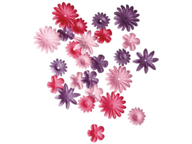 Kaunistus paberist Rayher lilleõied 1.5-2.5cm 36tk roosad toonid