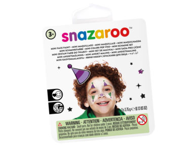 Mini face paint set Snazaroo 3 colours+brush+sponge Jester