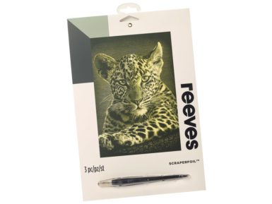 Gravīras skrāpējumu folija Reeves Gold Leopard Cub