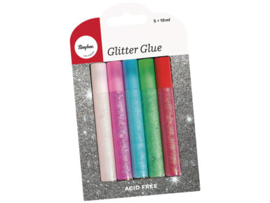 Glitter glue Rayher Pastel 5x10ml blister
