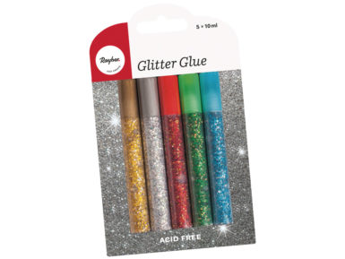 Glitter glue Rayher Basic 5x10ml blister