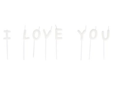 Candle on stick Rayher I Love You 2x7.7cm 8 letters white