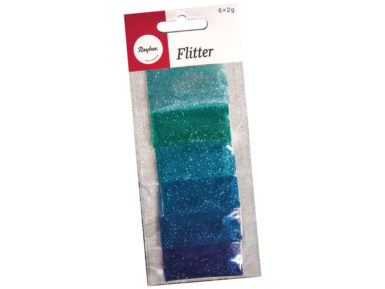 Glitter Rayher 6x2g 6 värvi assortii sinine/türkiis