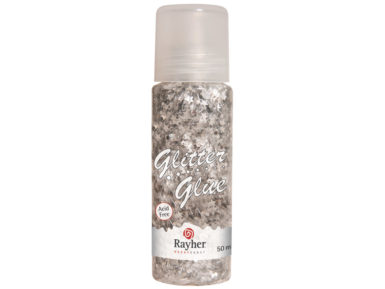 Glitter glue Rayher Space 50ml silver