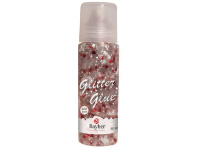 Glitter glue Rayher Little Hearts 50ml red/silver