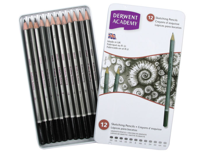 Sketching pencils Academy in metal box - 1/2