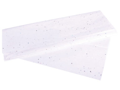 Šilkinis popierius Rayher Glitter 50x75cm 102 white 3 lapų sulankstytas