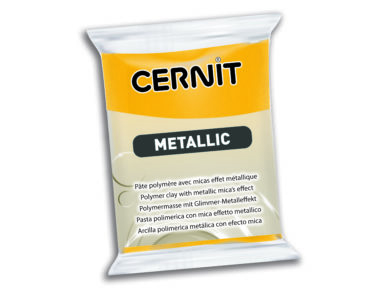 Polimerinis molis Cernit Metallic 56g 700 yellow