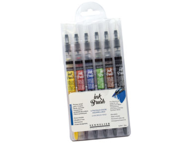 Tindipintslite komplekt Sennelier Ink Brush 6×6.5ml Trendy