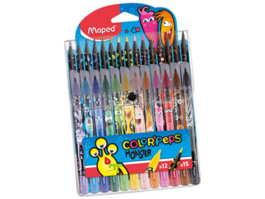 Felt pen ColorPeps Monster 12pcs+colour pencils ColorPeps Monster 15pcs