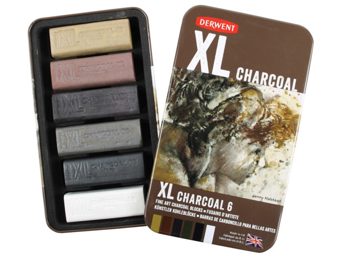 Charcoal Derwent XL in metal box - 1/2