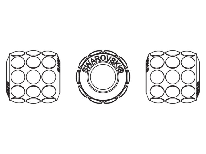Krištolinis karoliukas Swarovski BeCharmed Pave metallic 80701 9.5mm - 2/2