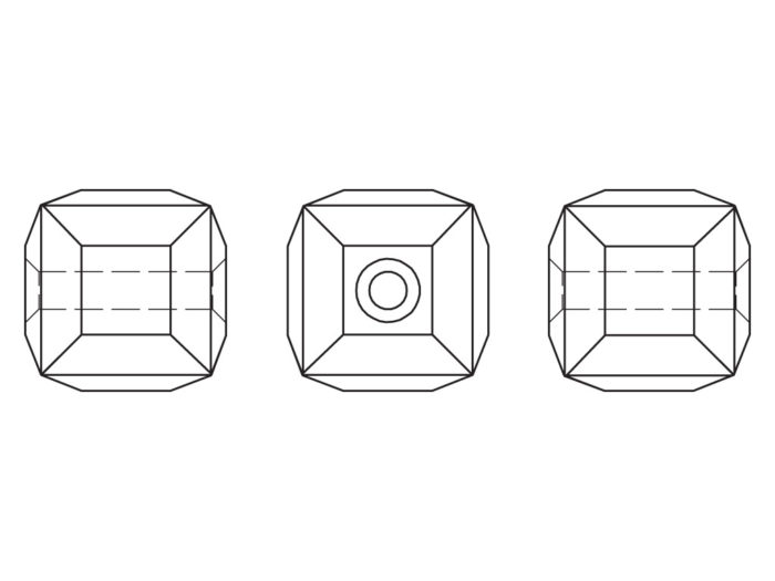 Crystal Bead Swarovski cube 5601 6mm - 2/2